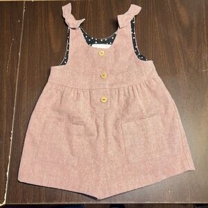 Zara Baby Girls Wool Blend Shorts Romper Pink Tie Strap Playsuit 18–24M